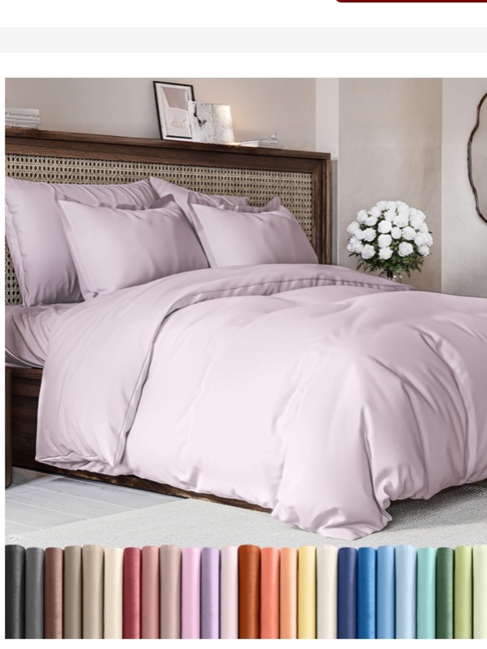 FULL Hotel Luxury w/Zipper Duvet Set 100% Brushed Microfiber - Light Lavender